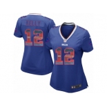 Women's Nike Buffalo Bills #12 Jim Kelly Limited Royal Blue Strobe NFL Jersey