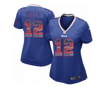 Women's Nike Buffalo Bills #12 Jim Kelly Limited Royal Blue Strobe NFL Jersey