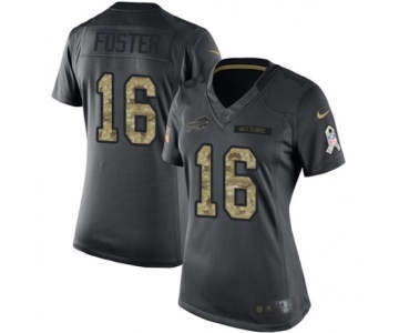 Women's Nike Buffalo Bills #16 Robert Foster Limited Black 2016 Salute to Service NFL Jersey