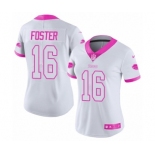 Women's Nike Buffalo Bills #16 Robert Foster Limited White Pink Rush Fashion NFL Jersey