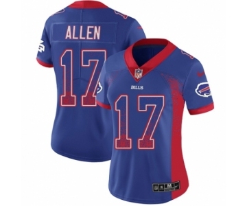 Women's Nike Buffalo Bills #17 Josh Allen Limited Royal Blue Rush Drift Fashion NFL Jersey