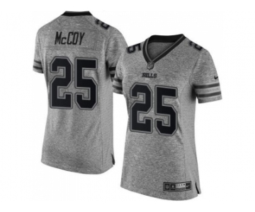 Women's Nike Buffalo Bills #25 LeSean McCoy Gray Stitched NFL Limited Gridiron Gray Jersey