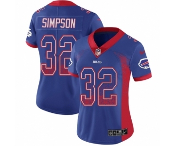 Women's Nike Buffalo Bills #32 O. J. Simpson Limited Royal Blue Rush Drift Fashion NFL Jersey