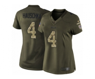 Women's Nike Buffalo Bills #4 Stephen Hauschka Limited Green Salute to Service NFL Jersey