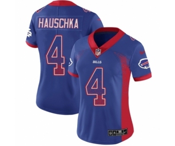 Women's Nike Buffalo Bills #4 Stephen Hauschka Limited Royal Blue Rush Drift Fashion NFL Jersey