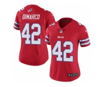 Women's Nike Buffalo Bills #42 Patrick DiMarco Limited Red Rush NFL Jersey