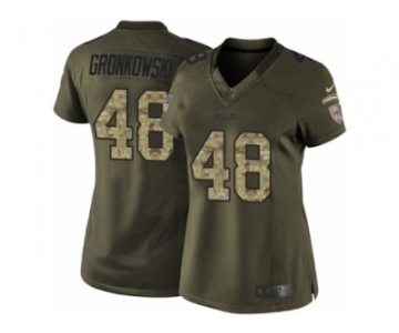 Women's Nike Buffalo Bills #48 Glenn Gronkowski Limited Green Salute to Service NFL Jersey