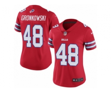 Women's Nike Buffalo Bills #48 Glenn Gronkowski Limited Red Rush NFL Jersey