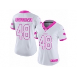 Women's Nike Buffalo Bills #48 Glenn Gronkowski Limited White Pink Rush Fashion NFL Jersey