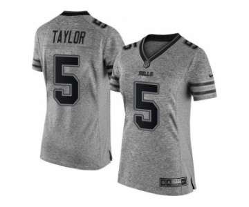 Women's Nike Buffalo Bills #5 Tyrod Taylor Gray Stitched NFL Limited Gridiron Gray Jersey