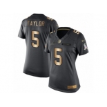 Women's Nike Buffalo Bills #5 Tyrod Taylor Limited Black Gold Salute to Service NFL Jersey