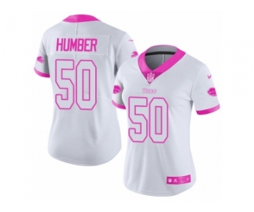 Women's Nike Buffalo Bills #50 Ramon Humber Limited White Pink Rush Fashion NFL Jersey