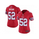 Women's Nike Buffalo Bills #52 Preston Brown Limited Red Rush NFL Jersey