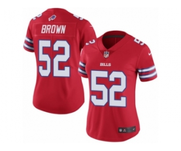 Women's Nike Buffalo Bills #52 Preston Brown Limited Red Rush NFL Jersey