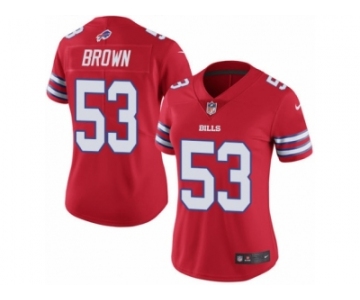 Women's Nike Buffalo Bills #53 Zach Brown Limited Red Rush NFL Jersey