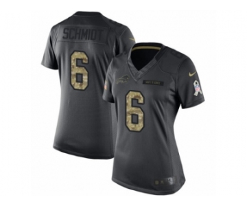 Women's Nike Buffalo Bills #6 Colton Schmidt Limited Black 2016 Salute to Service NFL Jersey