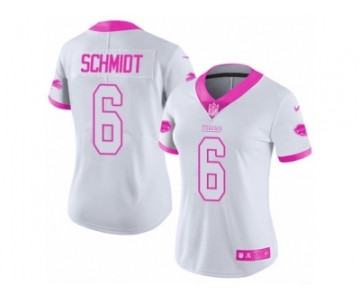 Women's Nike Buffalo Bills #6 Colton Schmidt Limited White Pink Rush Fashion NFL Jersey