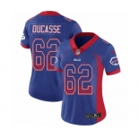 Women's Nike Buffalo Bills #62 Vladimir Ducasse Limited Royal Blue Rush Drift Fashion NFL Jersey