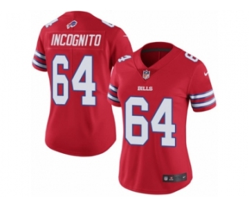 Women's Nike Buffalo Bills #64 Richie Incognito Limited Red Rush NFL Jersey