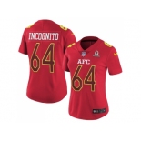 Women's Nike Buffalo Bills #64 Richie Incognito Red Stitched NFL Limited AFC 2017 Pro Bowl Jersey