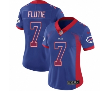 Women's Nike Buffalo Bills #7 Doug Flutie Limited Royal Blue Rush Drift Fashion NFL Jersey