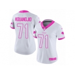 Women's Nike Buffalo Bills #71 Cyrus Kouandjio Limited White Pink Rush Fashion NFL Jersey