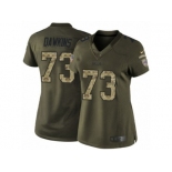 Women's Nike Buffalo Bills #73 Dion Dawkins Limited Green Salute to Service NFL Jersey