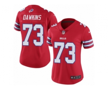 Women's Nike Buffalo Bills #73 Dion Dawkins Limited Red Rush NFL Jersey