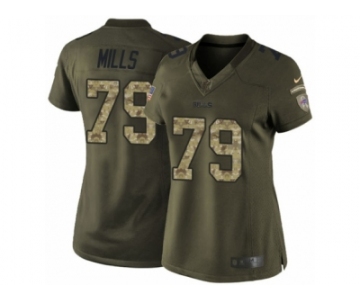 Women's Nike Buffalo Bills #79 Jordan Mills Limited Green Salute to Service NFL Jersey