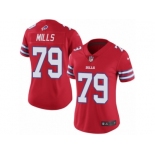 Women's Nike Buffalo Bills #79 Jordan Mills Limited Red Rush NFL Jersey