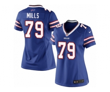 Women's Nike Buffalo Bills #79 Jordan Mills Limited Royal Blue Team Color NFL Jersey