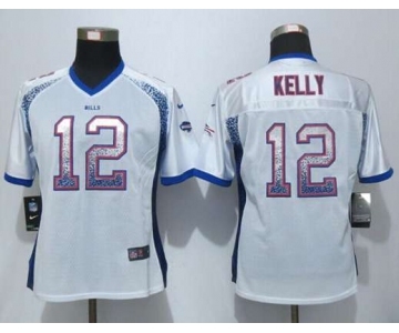 nike women nfl jerseys buffalo bills #12 jim kelly white[Elite drift fashion]