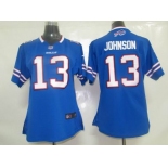 nike women nfl jerseys buffalo bills #13 johnson blue[nike]