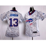 nike women nfl jerseys buffalo bills #13 johnson[fem fan zebra]