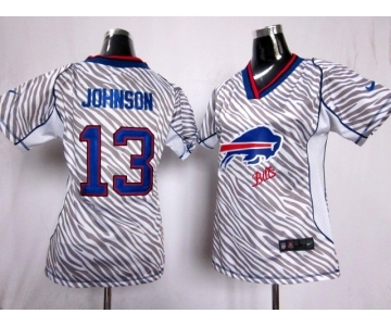 nike women nfl jerseys buffalo bills #13 johnson[fem fan zebra]