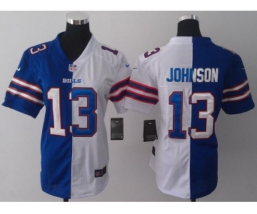 nike women nfl jerseys buffalo bills #13 steve johnson white-blue[nike split]