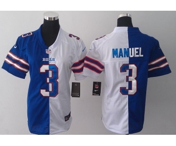 nike women nfl jerseys buffalo bills #3 manuel white-blue[nike split]