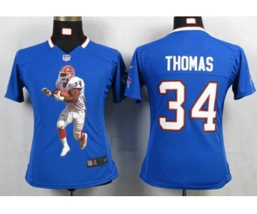 nike women nfl jerseys buffalo bills #34 thomas blue[portrait fashion]