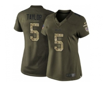 nike women nfl jerseys buffalo bills #5 taylor army green[nike Limited Salute To Service]