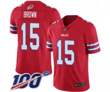 Youth Buffalo Bills #15 John Brown Limited Red Rush Vapor Untouchable 100th Season Football Jersey