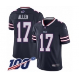 Youth Buffalo Bills #17 Josh Allen Limited Navy Blue Inverted Legend 100th Season Football Jersey