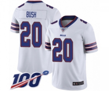 Youth Buffalo Bills #20 Rafael Bush White Vapor Untouchable Limited Player 100th Season Football Jersey