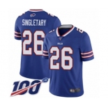 Youth Buffalo Bills #26 Devin Singletary Royal Blue Team Color Vapor Untouchable Limited Player 100th Season Football Jersey