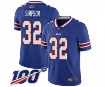 Youth Buffalo Bills #32 O. J. Simpson Royal Blue Team Color Vapor Untouchable Limited Player 100th Season Football Jersey