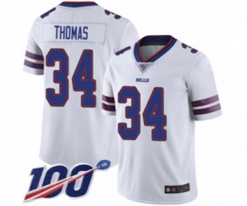 Youth Buffalo Bills #34 Thurman Thomas White Vapor Untouchable Limited Player 100th Season Football Jersey