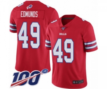 Youth Buffalo Bills #49 Tremaine Edmunds Limited Red Rush Vapor Untouchable 100th Season Football Jersey