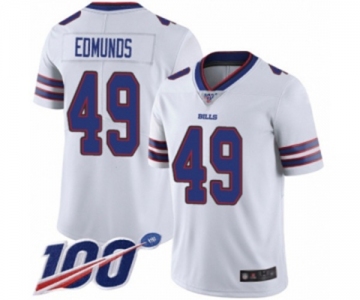 Youth Buffalo Bills #49 Tremaine Edmunds White Vapor Untouchable Limited Player 100th Season Football Jersey