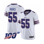 Youth Buffalo Bills #55 Jerry Hughes White Vapor Untouchable Limited Player 100th Season Football Jersey