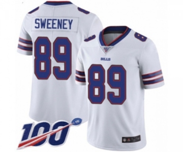 Youth Buffalo Bills #89 Tommy Sweeney White Vapor Untouchable Limited Player 100th Season Football Jersey