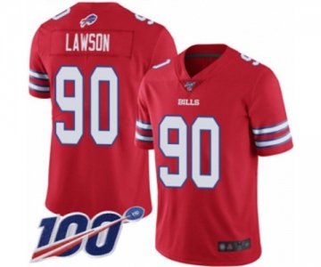 Youth Buffalo Bills #90 Shaq Lawson Limited Red Rush Vapor Untouchable 100th Season Football Jersey